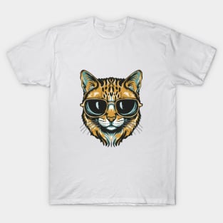 Head of Cat with Sunglasses T-Shirt